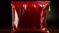 Chili pepper in plastic zipper bag on red Royalty Free Stock Photo