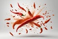 Chili pepper powder splash, spicy burst