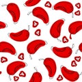 Chili pepper vector seamless pattern. Royalty Free Stock Photo