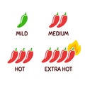 Chili peppers icon set Royalty Free Stock Photo