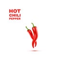 Chili Peppers isolated on white Background. Vector