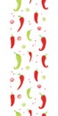 Chili peppers red and green vertical seamless