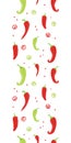 Chili peppers red and green vertical seamless