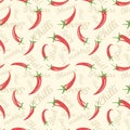 Chili peppers seamless pattern Royalty Free Stock Photo