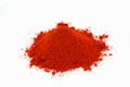 Chili powder heap on white Royalty Free Stock Photo