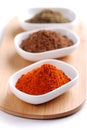 Chili powder and other spices Royalty Free Stock Photo