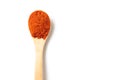 Chili powder in a wooden spoon.