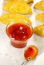 Chili Relish And Cornish Pasties Royalty Free Stock Photo