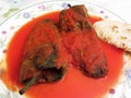 Chili Rellenos and Red Tomato Sauce Royalty Free Stock Photo