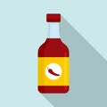 Chili sauce bottle icon, flat style Royalty Free Stock Photo