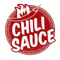 Chili sauce sign or stamp