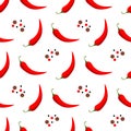 Chili seamless pattern. Spices and red pepper background