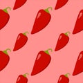 chili seamless pattern vector illustration. Hot chili peppers seamless pattern