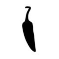 Chili Silhouette. Jalapeno Black and White Icon Design Element on Isolated White Background