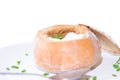 Chili soup in a bread bowl Royalty Free Stock Photo