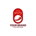 chili spicy label symbol food logo desain vector