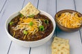 Chili top with cheese and green onions Royalty Free Stock Photo