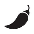 Chili glyph flat vector icon