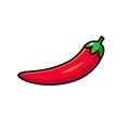 Chili vector illustration in simple cartoon style