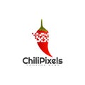 Chili vector logo design,hot,spicy food icon