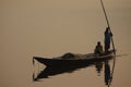 Fishing boat returning to shore at chilika lake