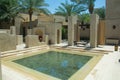 Chill area at the Bab Al Shams desert arabian resort view Royalty Free Stock Photo