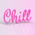 Chill 3D Render on a pink background