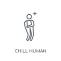 chill human linear icon. Modern outline chill human logo concept