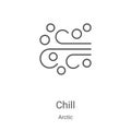 chill icon vector from arctic collection. Thin line chill outline icon vector illustration. Linear symbol for use on web and