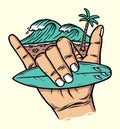 Chill out shaka hand sign Royalty Free Stock Photo