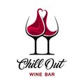 Chill out wine bar logo template. Royalty Free Stock Photo