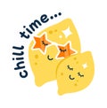 Chill Time Lemon Badge Royalty Free Stock Photo