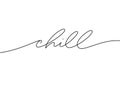 Chill vector cursive script. Vector line lettering Royalty Free Stock Photo