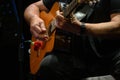 Chillan, Chile. August 30, 2023. The Argentine singer-songwriter Victor Heredia performs at the municipal theater of ChillÃ¡n, duri