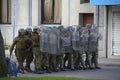 Riot police in Chillan, Chile