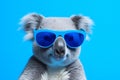 Chillaxed Koala with Sunglasses Portrait. Generative AI illustration