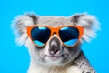 Chillaxed Koala with Sunglasses Portrait. Generative AI illustration