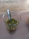 Chille and Fish Sauce in clear grass Royalty Free Stock Photo
