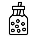 Chilled bubble tea icon outline vector. Milky delicious beverage