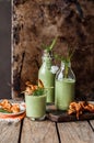 Chilled Cucumber Soup with Prawns Royalty Free Stock Photo