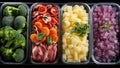 Chilled Delights - Top View of Frozen Foods for National Frozen Food Day Royalty Free Stock Photo
