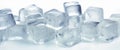 Chilled Euphoria: A Pile of Ice Cubes on a White Background with Pristine Energy