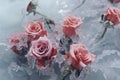 Chilled Frozen ice flowers. Generate Ai Royalty Free Stock Photo