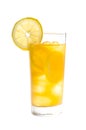 Chilled lemon ice tea over white Royalty Free Stock Photo