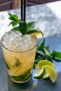 Chilled lime and mint Mojito