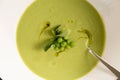 Chilled pea & mint soup Royalty Free Stock Photo