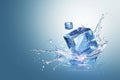 Chilled perfection Ice cubes receive a cool and refreshing splash