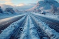 Chilled road exploration Travelers embarking on scenic winter road journeys