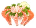 Chilled shrimp served with lime