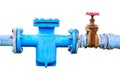 Chiller water pump with pressure gauge